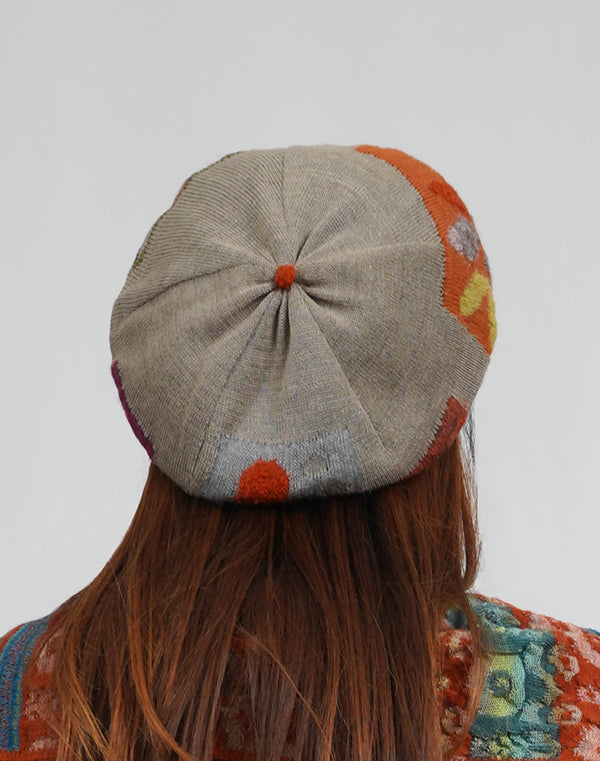 
                  
                    Load image into Gallery viewer, アートフラワーニットベレー帽 / BEA01429WA
                  
                