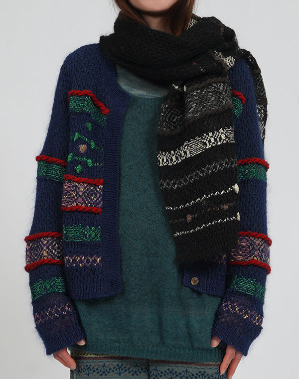 
                  
                    Load image into Gallery viewer, モヘヤメッシュジャカードカーディガン / BEA01446WA
                  
                