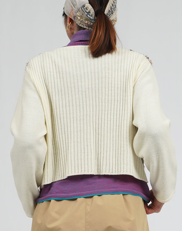 
                  
                    Load image into Gallery viewer, ニットドッキング花々刺繍カーディガン / BEA01456WA
                  
                