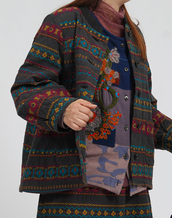 
                  
                    Load image into Gallery viewer, フラワーラインショートコート / BEA01466WA
                  
                