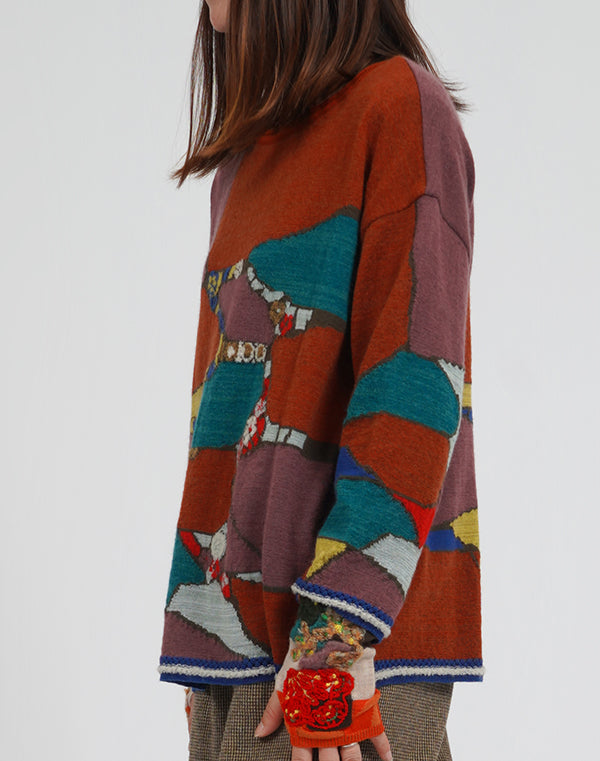 
                  
                    Load image into Gallery viewer, アースインターシャプルオーバー / BEA01430WA
                  
                