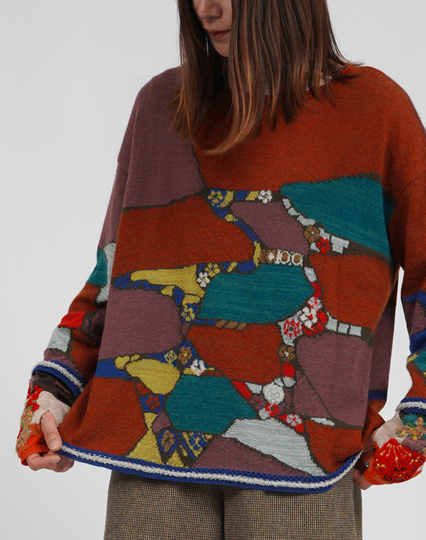 
                  
                    Load image into Gallery viewer, アースインターシャプルオーバー / BEA01430WA
                  
                