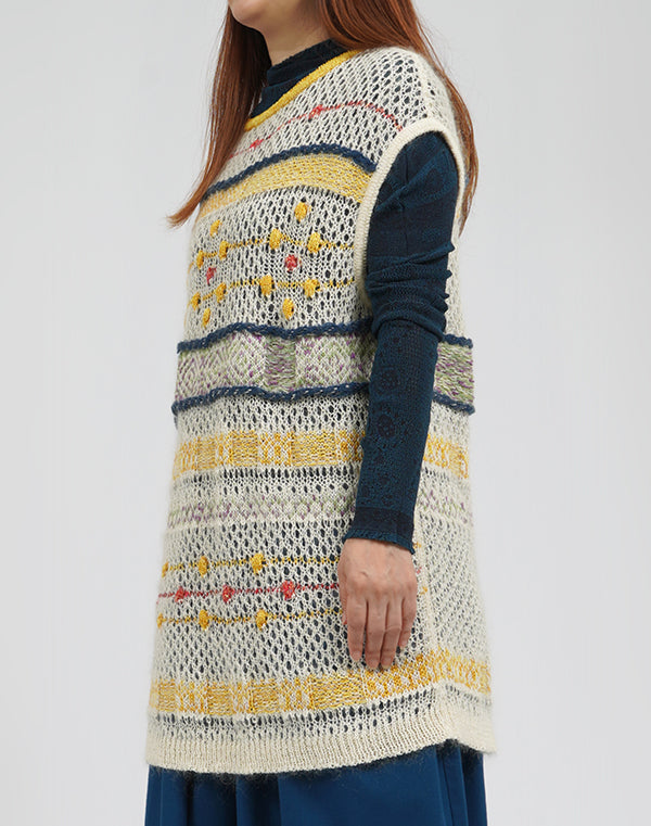 
                  
                    Load image into Gallery viewer, モヘヤメッシュジャカードベスト / BEA01445WA
                  
                