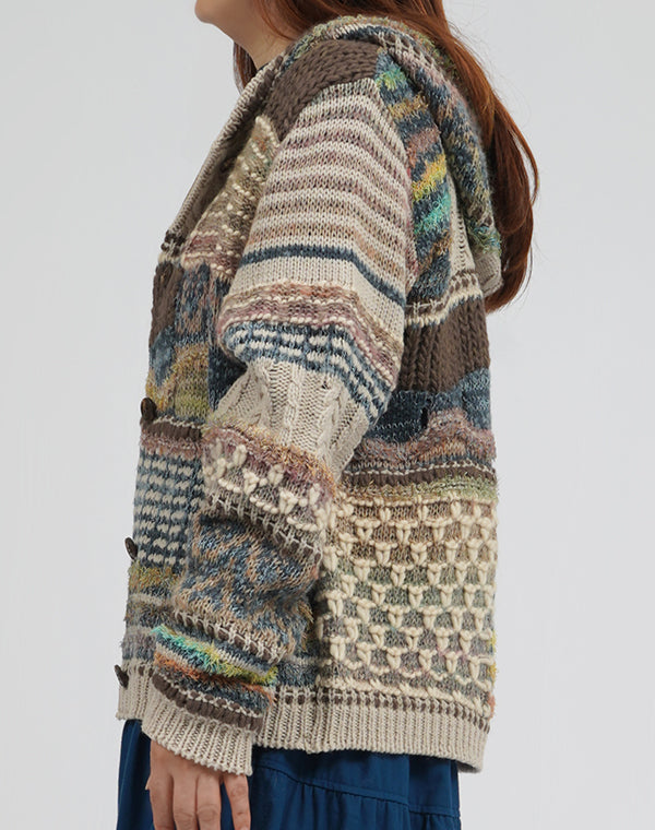 
                  
                    Load image into Gallery viewer, ファンシーMIXフーディーカーディガン / BEA01531WA
                  
                