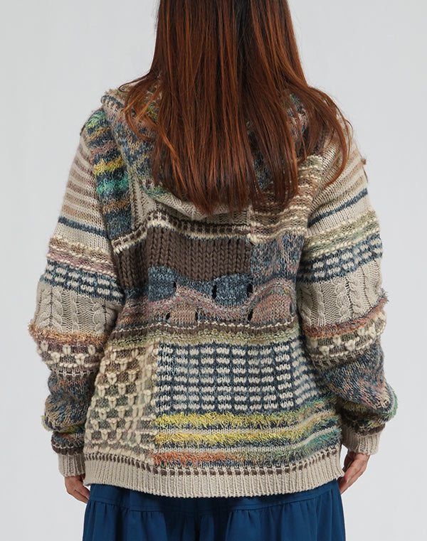 
                  
                    Load image into Gallery viewer, ファンシーMIXフーディーカーディガン / BEA01531WA
                  
                