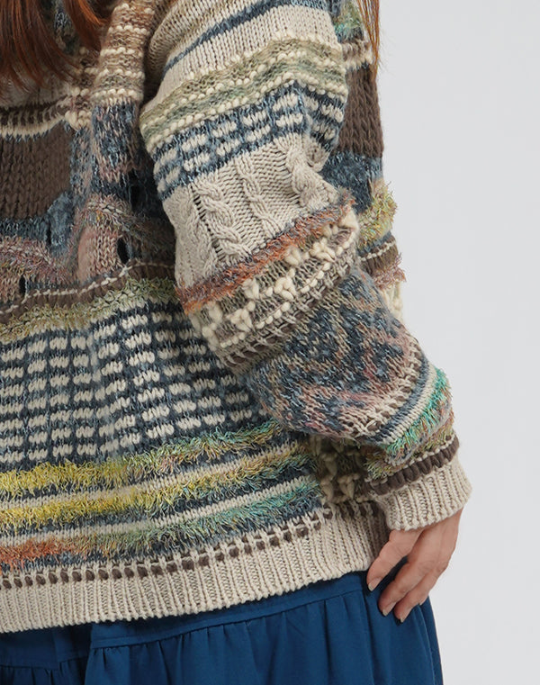 
                  
                    Load image into Gallery viewer, ファンシーMIXフーディーカーディガン / BEA01531WA
                  
                