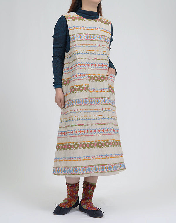 
                  
                    Load image into Gallery viewer, フラワーラインノースリーブワンピース / BEA01465WA
                  
                