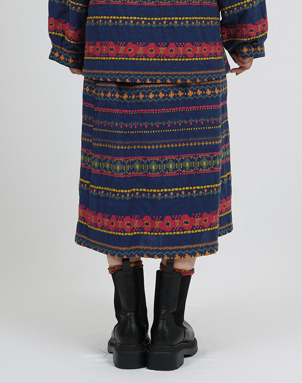 
                  
                    Load image into Gallery viewer, フラワーラインギャザースカート / BEA01468WA
                  
                