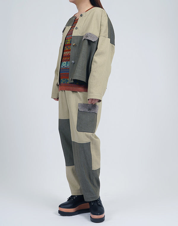 
                  
                    Load image into Gallery viewer, デニム切替ジャケット / BEA01506WA
                  
                