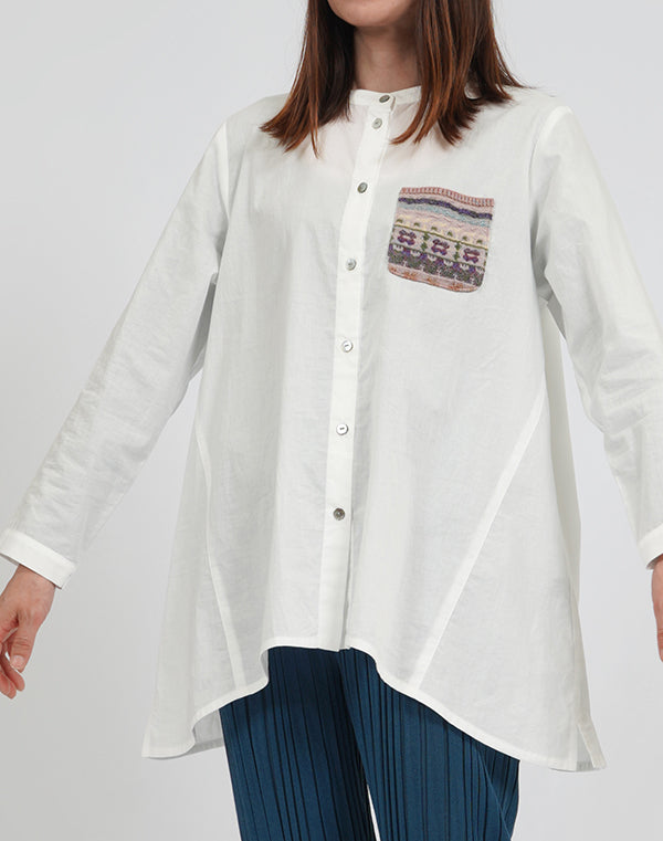 
                  
                    Load image into Gallery viewer, ニットポケットチュニックローンシャツ / BEA01499WA
                  
                