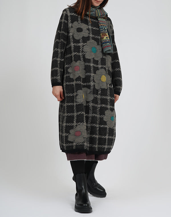 
                  
                    Load image into Gallery viewer, チェックフラワー圧縮ワンピース / BEA01422WA
                  
                