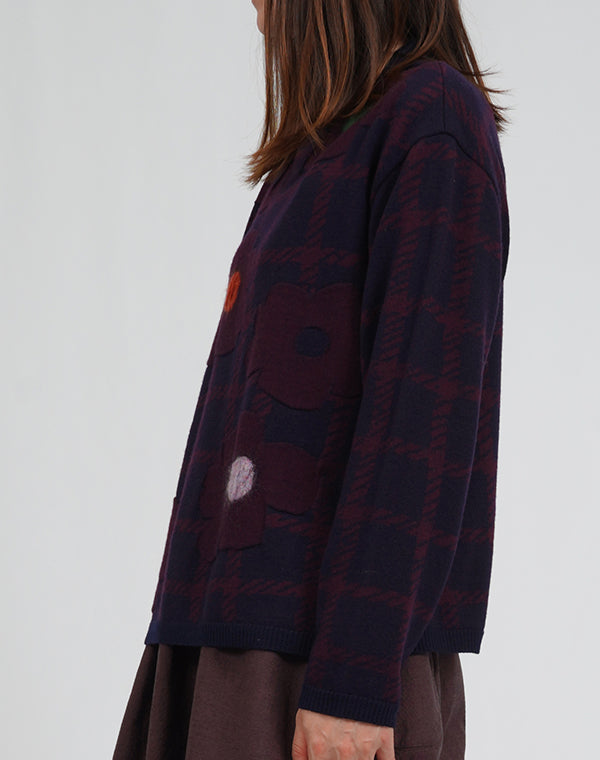 
                  
                    Load image into Gallery viewer, チェックフラワー圧縮プルオーバー / BEA01421WA
                  
                