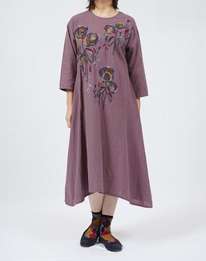 刺繍 綿麻ワッシャーパティオ柄刺繍入りワンピース / BFH07056WA – satoseni