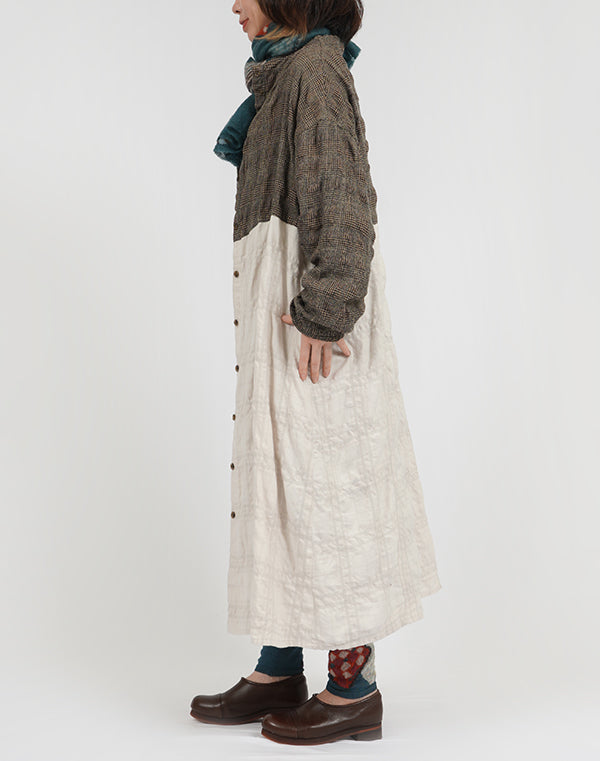 
                  
                    Load image into Gallery viewer, チェックコンビネーションシャツワンピース / BEA07467WA
                  
                