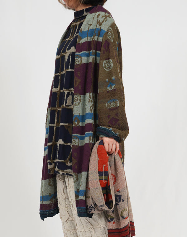 
                  
                    Load image into Gallery viewer, ミューラル柄リバーシブルロングカーディガン / BEA07403WA
                  
                