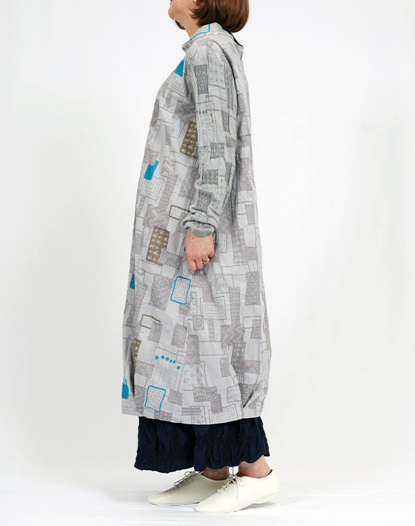 
                  
                    Load image into Gallery viewer, 刺し子柄ストレッチニットスリーブワンピース / BEA07456WA
                  
                