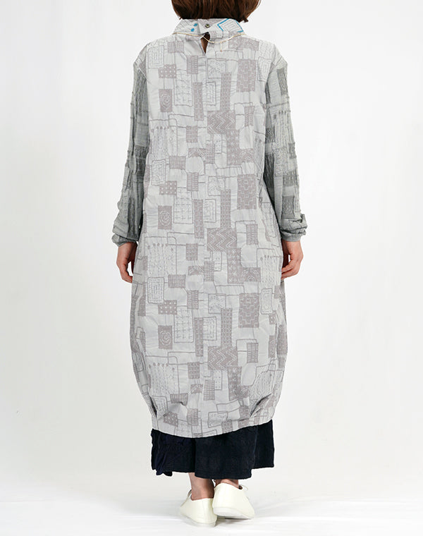 
                  
                    Load image into Gallery viewer, 刺し子柄ストレッチニットスリーブワンピース / BEA07456WA
                  
                