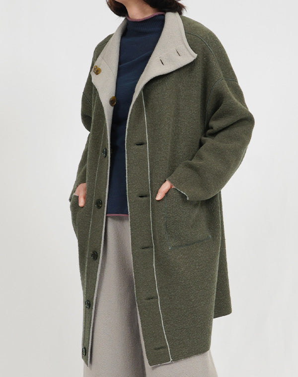 
                  
                    Load image into Gallery viewer, ウールコットンリバーシブルコート / BEA07435WA
                  
                