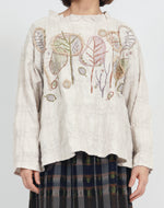 美品 佐藤繊維 FUGA FUGA 和紙ブレンド ジャガードワイドプルオーバー 佐藤繊維 FUGA FUGA 和紙 シルク ジャガード ワイドニットプル