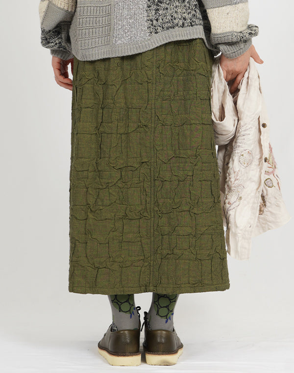 
                  
                    Load image into Gallery viewer, 穴あきチェック柄リバーシブルロングスカート / BEA07449WA
                  
                