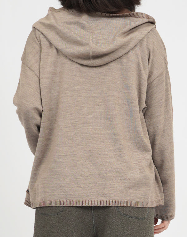 
                  
                    Load image into Gallery viewer, 光と影柄フード付きカーディガン / BEA07433WA
                  
                