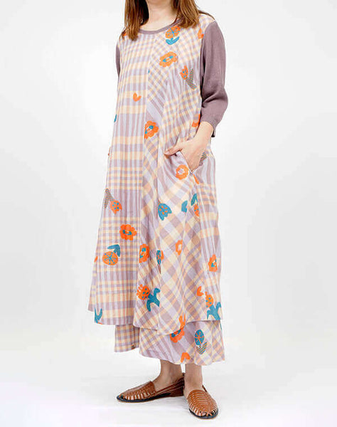 M.&KYOKO エムアンドキョウコ｜【SALE】つぼみチェック切替ワンピース