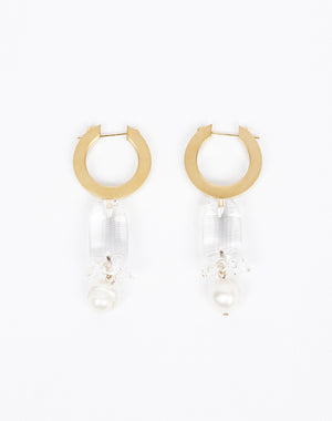 Mame Kurogouchi マメ クロゴウチ｜Floral Motif Glass Earrings