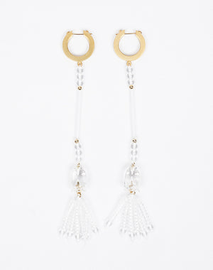 Mame Kurogouchi マメ クロゴウチ｜Floral Motif Long Glass Earrings