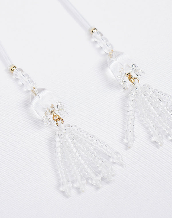 Mame Kurogouchi マメ クロゴウチ｜Floral Motif Long Glass Earrings