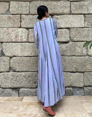 
                  
                    Load image into Gallery viewer, Cotton Voile Stripe Panel Dress / 303237242001
                  
                