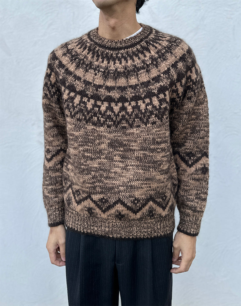 
                  
                    Load image into Gallery viewer, Men MOHAIR NORDIC CREW NECK / 301335252007
                  
                