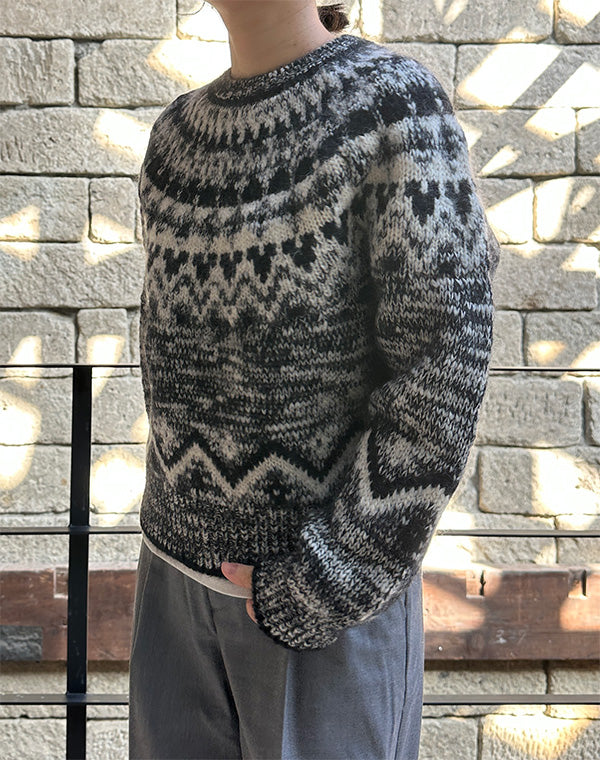 
                  
                    Load image into Gallery viewer, Women MOHAIR NORDIC CREW NECK / 301335252008
                  
                