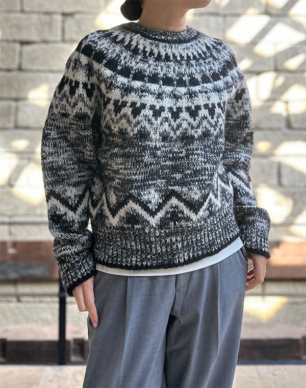 
                  
                    Load image into Gallery viewer, Women MOHAIR NORDIC CREW NECK / 301335252008
                  
                