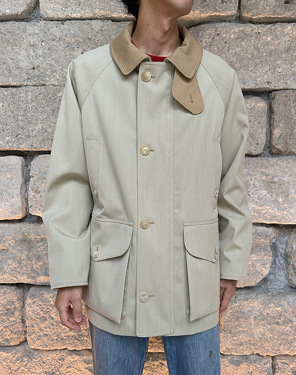 
                  
                    Load image into Gallery viewer, WOOL CAVARLY TWILL LAMINATE HUNTING BLOUSON / 313192242002
                  
                