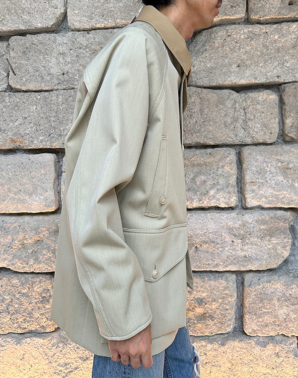 
                  
                    Load image into Gallery viewer, WOOL CAVARLY TWILL LAMINATE HUNTING BLOUSON / 313192242002
                  
                