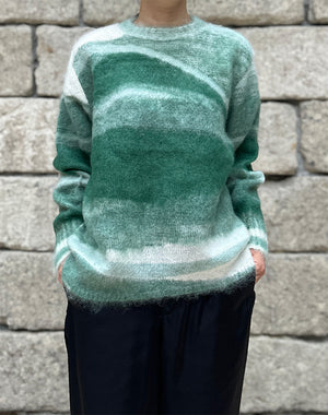 Mame Kurogouchi マメ クロゴウチ｜Wool Mohair Crew Neck Knit Top