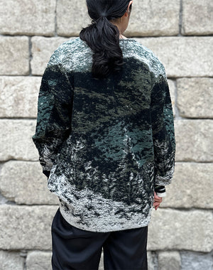 Mame Kurogouchi マメ クロゴウチ｜Pile Jacquard Plunge Knit Top