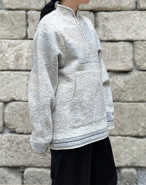 Mame Kurogouchi マメ クロゴウチ｜Pile Jacquard Half Zip Knit Top