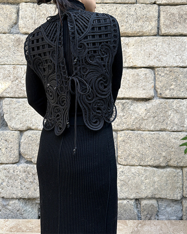 
                  
                    Load image into Gallery viewer, Cord Embroidery Vest / 310165242002
                  
                