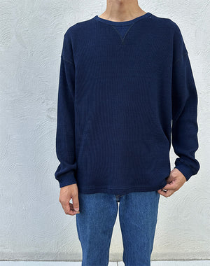 
                  
                    Load image into Gallery viewer, H/W INDIGO THERMAL CREWNECK / 301861242001
                  
                