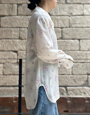 mame kurogouchi 2018 ss 花柄シャツ 完売前に☆ [Mame Kurogouchi] フローラルレーススリーブトップ (Mame