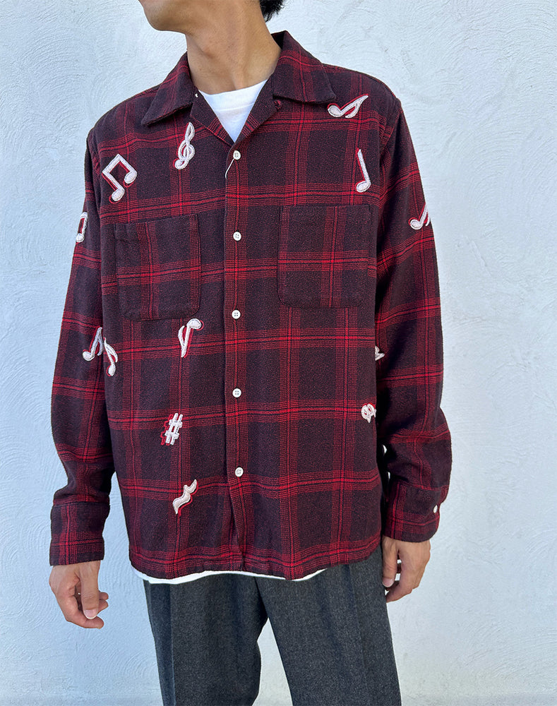 
                  
                    Load image into Gallery viewer, Music Hand Embroidery Flannel Shirt / 311846242003
                  
                