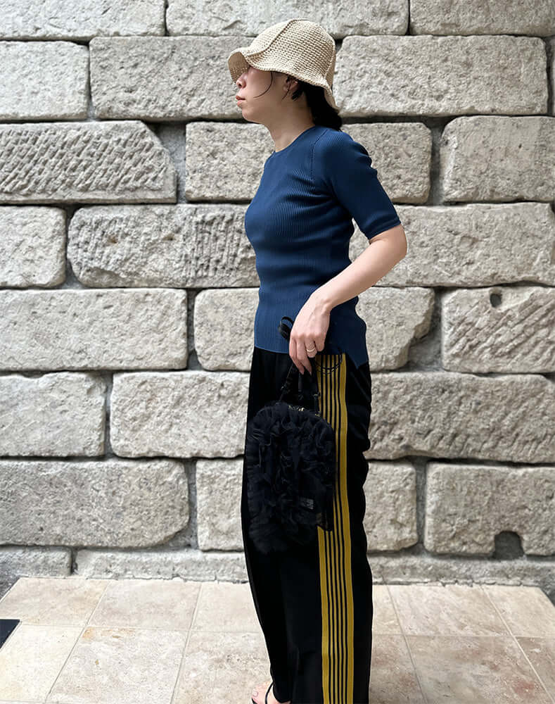 
                  
                    Load image into Gallery viewer, COTTON HIGH GAUGE RIB KNIT TEE / 301178251004
                  
                