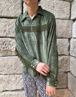 くるめる NEEDLES / Fringe Open Collar Shirt - Rayon Corduroy / SX277