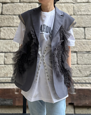 Chika Kisada / TULLE VEST / CJ-26031 – satoseni online store