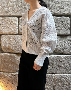 Mame Kurogouchi マメ クロゴウチ｜Shimmering Knit Cardigan MM26SS