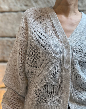 Mame Kurogouchi / Shimmering Knit Cardigan / MM26SS-KN030