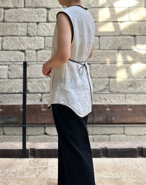 Mame Kurogouchi / Raised Jacquard Frog Button Vest / MM26SS-SH042