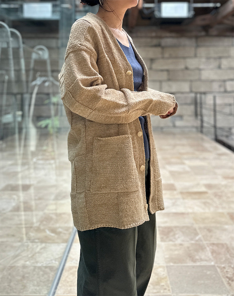 アーツアンドサイエンス リネンカーディガン comoli auralee ロク AURALEE オーラリー｜ STRUCTURED COTTON LINEN PANEL KNIT CARDIGAN