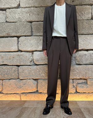 
                  
                    Load image into Gallery viewer, LIGHT WOOL MAX GABARDINE TWO-TUCK SLACKS / 315192251002
                  
                